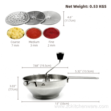 Stainless Steel Manual Fruit Rotary Vegetables Grinder